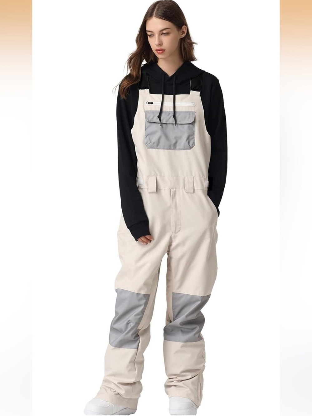 Snow Bibs Adjustable Overalls Pants Wear-resistant Bib Insulated Ski Pants 2XL
